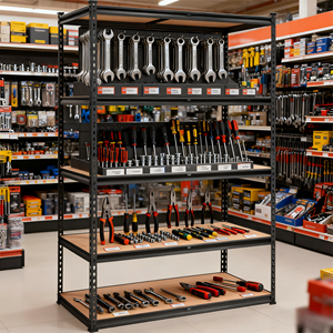 튼튼한 스테인리스 스틸 선반 유닛 녹방지 코팅 175kg 선반 당 적재 용량 5 단 차고 도구 보관 - Product Image 1