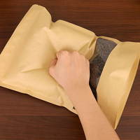 Sachets Doypack personnalisés en papier kraft brun de qualité alimentaire avec fermeture éclair et fenêtre transparente pour snacks, noix et thé