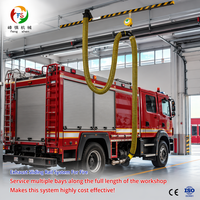 Équipement d'extraction de gaz à rampe coulissante pour dépôt de camions de pompiers, personnalisé, avec buse d'aspiration magnétique dédiée, certifié CE