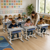 Chaise et table d'école ergonomiques personnalisables en plastique PP, ensemble de chaises et tables pour la formation scolaire