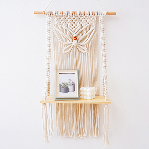Hanging Wall Art <strong>Macrame</strong> Remove Floating <strong>Shelf</strong> Home Decoration Pieces