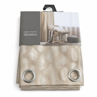Cortinas Opacas Estampadas en Plata al por Mayor con Estampado Frontal, Colores Mixtos Costeros, Listas para Usar, Directo de Fábrica, Bajo Precio