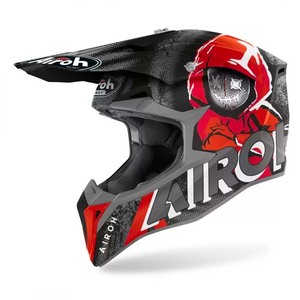 Casco Airoh Wraap Cross Grigio Nero Rosso L, Casco da Moto in Termoplastica - Product Image 1