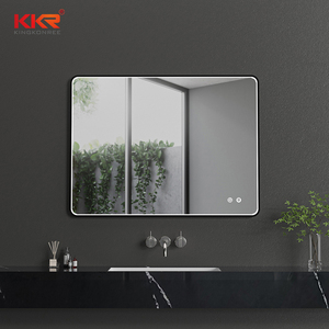 Espejo de Baño Rectangular Moderno con Interruptor Táctil LED, <span class=keywords><strong>Lentes</strong></span> Plateadas sin Cobre de 5 mm, Iluminación para Uso Comercial - Product Image 1