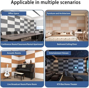 Panel Acústico Autoadhesivo de PET, Panel de Fibra de Poliéster Absorbente de Sonido, Fácil de Instalar, Panel Insonorizante para Uso Doméstico y Comercial - Product Image 4