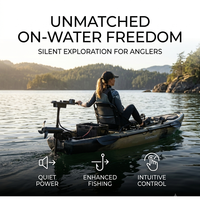 Motor Kayak 32lbs Trending Silent, Sistem Propulsi Listrik Efisien Rendah Kebisingan, Pemasangan Mudah, Tipe Outboard