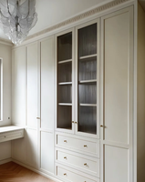 Ensembles de placards modernes en mélamine grise, écologiques, haut de gamme, gain de place, pour villas et chambres à coucher, en kit