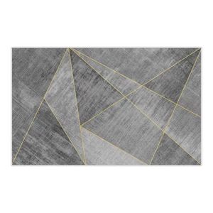 พรมปูพื้นทรงเรขาคณิตสไตล์นอร์ดิกสมัยใหม่ รูปทรงสี่เหลี่ยมผืนผ้า กันคราบสกปรก ผลิตจากกำมะหยี่คริสตัล เหมาะสำหรับห้องนั่งเล่นและห้องนอน รุ่น H-025-36 - Product Image 4