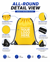 Sac à dos à cordon personnalisé avec logo, en nylon imperméable, pour la gym, le sport, les activités de plein air, les voyages
