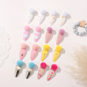 Mignon pompon enfants pinces à cheveux belle <span class=keywords><strong>petite</strong></span> fille épingles à cheveux Bb Barrettes pour filles bébé mode boule pinces à cheveux accessoires de cheveux - Product Image 2