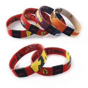 High Quality Advertising Gift Event High Woven Custom Fabric <b>Bracelet</b> <b>Elastic</b> for Wristband - Product Image 3