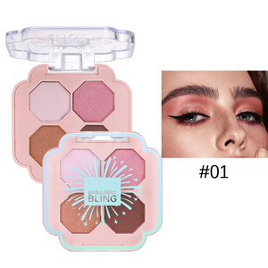 Bán Buôn Bốn Lá Cỏ Ba Lá Sương Mù <span class=keywords><strong>Eyeshadow</strong></span> Palette 4 Màu Bột Kết Hợp Cho Trang Điểm Mắt & Đường Viền Ánh Sáng - Product Image 6