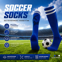 Chaussettes de football personnalisées, hautes jusqu'au genou, avec semelle rembourrée, soutien de la voûte plantaire, chaussettes de sport respirantes