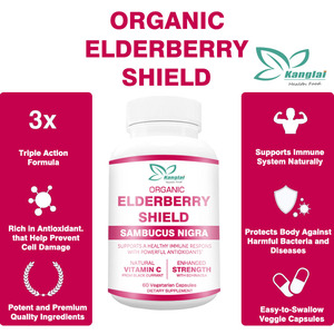 Kapsul perisai Elderberry Label pribadi suplemen kesehatan ekstrak kismis hitam kapsul Elderberry sistem imun meningkatkan - Product Image 6