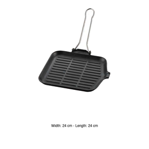 Ilsa Bistecchiera Ghisa Smaltata C <b>Handled</b> Pieghevole 24 x 24 cm Catering Supplies Wholesale Restaurant Supplies - Product Image 3