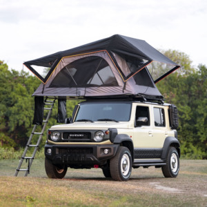 Vente en gros de tente de toit de voiture pour le <span class=keywords><strong>camping</strong></span> en plein air RTT coque souple isolée poids léger tissu de coton 4X4 accessoire d'échelle pour 4 personnes - Product Image 1