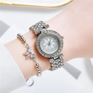 Ladies Watch Fashion Full Rhinestone Simple Women Quartz Watch Bracelet Set Combination XR4555