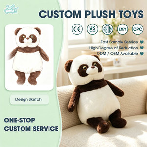 Boneka Panda Besar Hitam Putih, Boneka Panda Lembut Posisi Duduk, Boneka Lucu untuk Dekorasi Kamar Anak, Buatan Khusus OEM ODM - Product Image 1