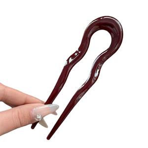 Jepit Rambut Bentuk U Akrilik Ukuran Besar 13cm untuk Wanita dan Anak Perempuan, Jepit Rambut Model Pan Bun - Product Image 3