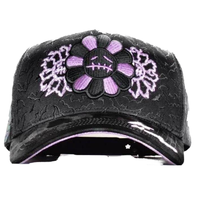 Gorra de Béisbol Personalizada con Logotipo, 5 Paneles, Estilo Snapback, Bordado Gótico de Girasol, Tejido Terry Transpirable e Impermeable, Diseño Jacquard de Lujo, Estilo Urbano