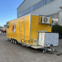Remorque de 23 pieds avec four et évier Support à pizza portable Concession de cuisine Traiteur Bbq Pizza Trailer