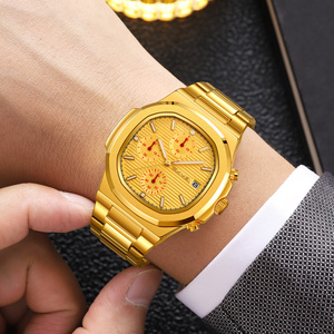 Men's round chronograph <b>watch</b> Luxury stainless steel wristwatch 30M waterproof quartz <b>watch</b> - Product Image 1