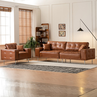 Offres Spéciales usine directe rétro simple salon canapé chaise Faux cuir t pour salon hôtel bois tissu matériel coin caractéristique