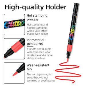 Set Pena Glitter Baru Berbasis Air Tidak Beracun Pena Glitter Berkilau untuk Menggambar Seni Anak-Anak, Proyek Sekolah, Perlengkapan Seni - Product Image 6