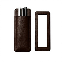 Étui et support pour rouge à lèvres en cuir PU imperméable YY Lady avec miroir, style preppy