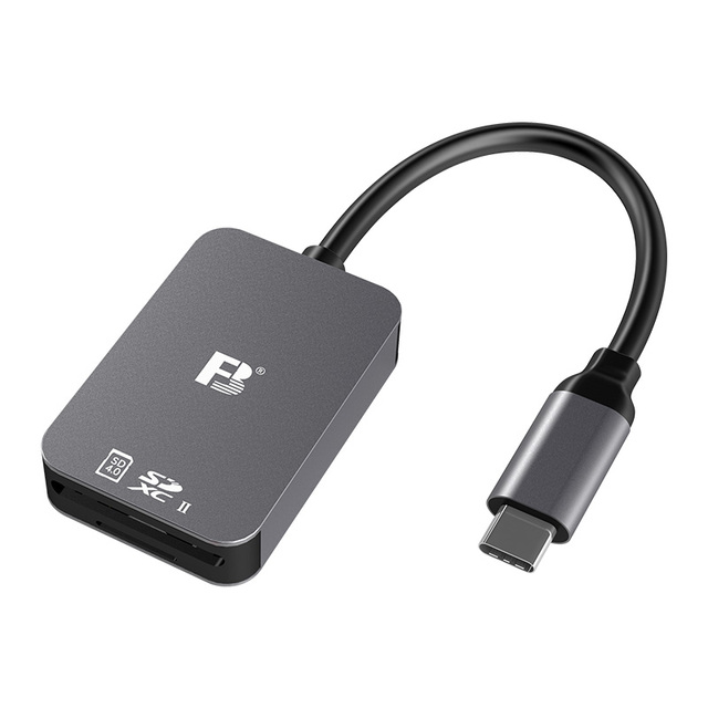 FB SD4.0 UHS-II TF 3.0 Metal Card Reader Black USB Card Reader with Micro USB Installation Supports CF SD TF Card External