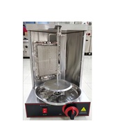 Machine à shawarma au gaz miniature de style 2025, en acier inoxydable, broyeur vertical, machine à kebab doner pour utilisation en restaurant