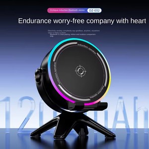 Nuevo Altavoz con Soporte para Teléfono Móvil, Bluetooth 5.3, Sonido Envolvente Estéreo, Luces RGB Coloridas, Inducción Magnética - Product Image 3