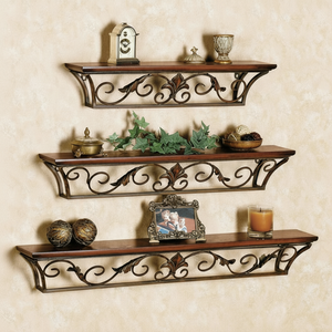 Étagères murales décoratives en fer et bois de qualité supérieure à prix raisonnable pour murs intérieurs de luxe - Product Image 1