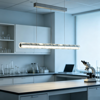 Lampe suspendue minimaliste en aluminium argenté et verre, vente en gros directe d'usine, finition personnalisée, lampe pour restaurant et bar