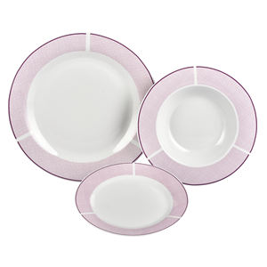 Juego de mesa CHARME LINE de 18 piezas en porcelana lila - Product Image 1