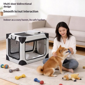 Cage de transport pliable et légère pour animaux de compagnie, idéale pour chiens et chats, voyages en voiture - Product Image 2