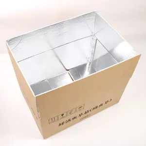 Custom Frozen Mutton Steak Fish Shrimp Lobster Food Packaging Cardboard Aluminum Foil Thermal Insulated Shipping Carton Box