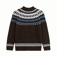 AiNear Vente en gros de logo personnalisé Oem & Odm Pull-over tricoté en laine marron pour hommes