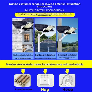 Lampione <span class=keywords><strong>Solare</strong></span> LED da <span class=keywords><strong>Esterno</strong></span> IP65 Ultra-luminoso <span class=keywords><strong>ad</strong></span> Alta Potenza con Telecomando <span class=keywords><strong>per</strong></span> Cortili Rurali e Uso Domestico - Product Image 4