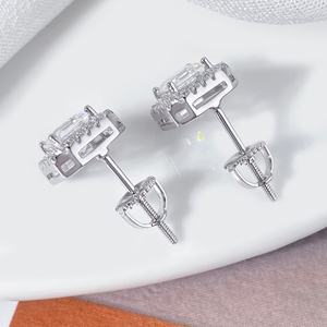 ต่างหูแฟชั่นขายส่ง ประดับเพชร CZ ชุบทอง ทรงเจ้าหญิง ดีไซน์ทันสมัย - Product Image 2