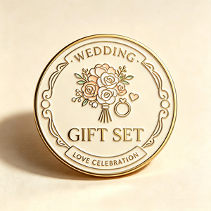 Personalisiertes Hochzeitsgeschenk-Set mit Emaille-Anstecknadeln, Herr & Frau Braut & Bräutigam Broschen-Kollektion für Gäste und Partys - Product Image 1