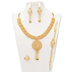 مجموعة مجوهرات العروس رخيصة الثمن على الموضة لعام 2024 إكسسوارات الزفاف مجموعات مجوهرات دبي مجوهرات للنساء