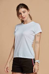 Camiseta Gris de Mujer, Manga Corta, Cuello Redondo, Estilo Casual, Tela Suave, Corte Regular, Prenda Básica para Uso Diario, Ropa de Moda, Color Personalizado - Product Image 2