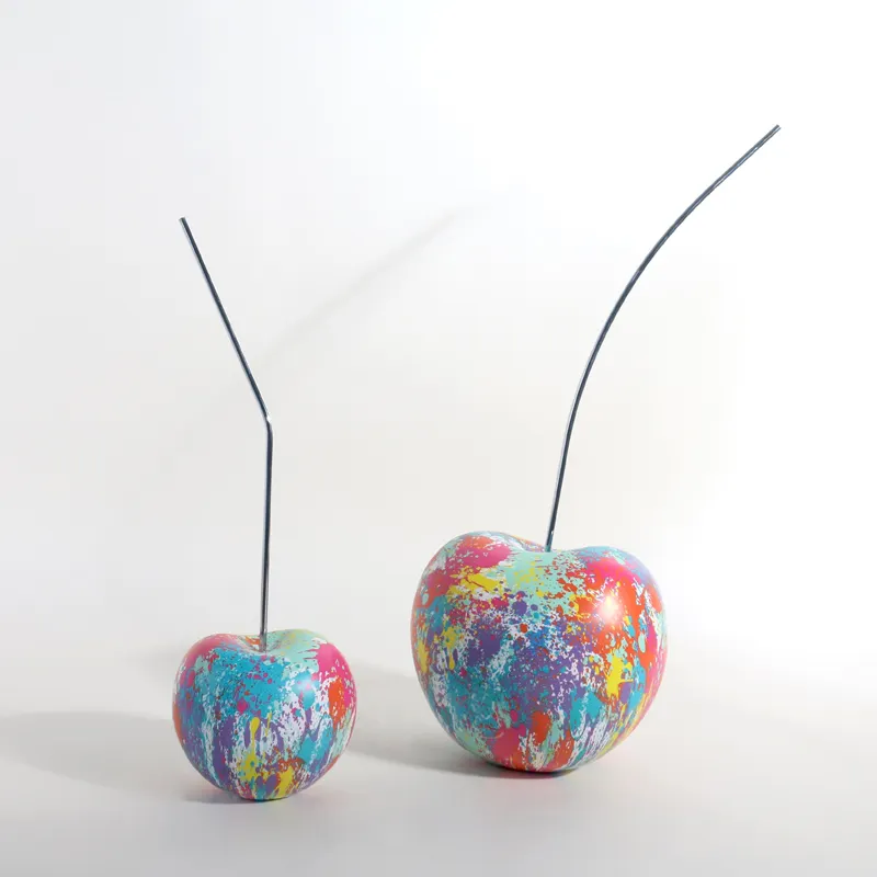 Modern cherry fruit resin sculpture home decor item fruit model decorative sculpture