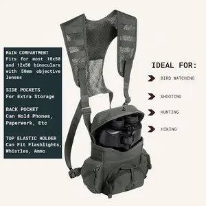 Custom Outdoor Tactical Modular Camo Bino Harness Case Binocular Harness Chest Pack Hunting Vest