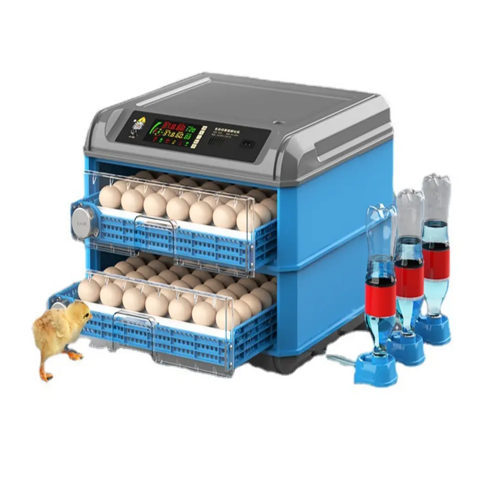 Inkubator tenaga surya inkubator telur otomatis 500, penetas telur 220V/110V/12V catu daya ganda Cina, penetasan ayam