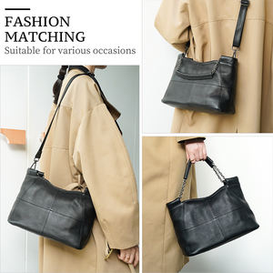 Lady lüks çanta özel Mini tuval hakiki deri Tote çanta iki kolları ile düğme kapatma tipi sahip Logo - Product Image 2