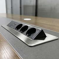 Multiprise de table rétractable à 3 prises avec 2 ports USB et 16A