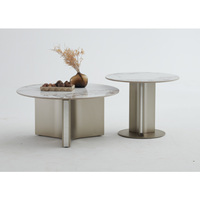 Ensemble de mobilier de bureau modulaire avec canapé et table basse, design moderne minimaliste avec plateau en pierre