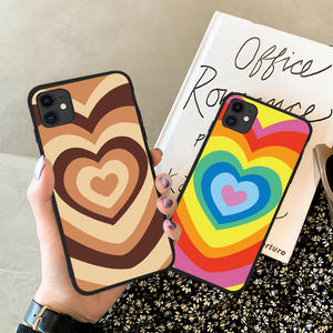 Caliente Arco Iris <span class=keywords><strong>amor</strong></span> <span class=keywords><strong>en</strong></span> forma de corazón suave funda de silicona para teléfono para iphone 12 11 Pro SE m X XS X <span class=keywords><strong>2020</strong></span> MAX 7 8 6s plus ama lindo cubierta - Product Image 1